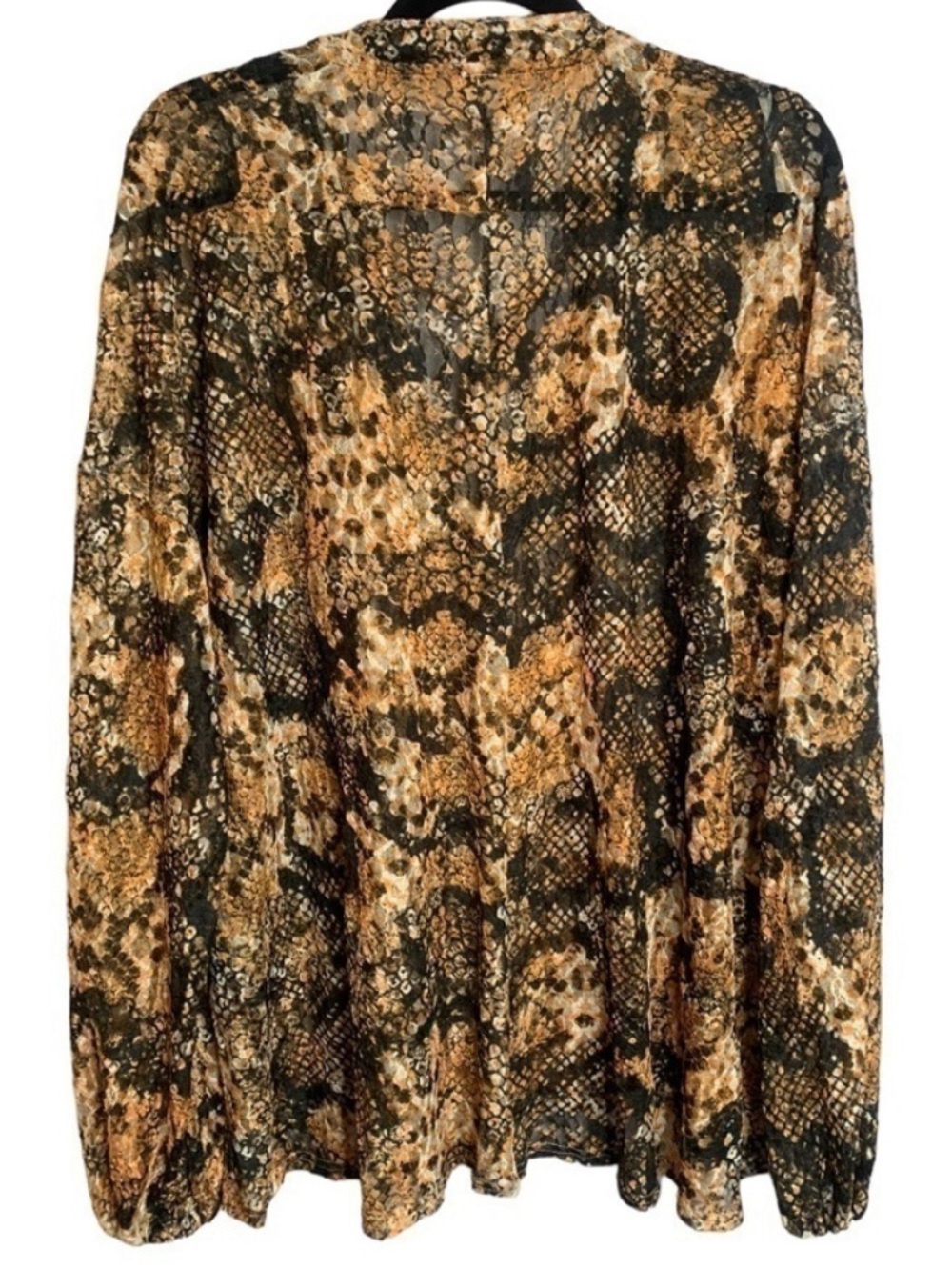 NWT Free People Oversized XS Out For The Night Top Sheer Lace Snake Animal Print - Picture 5 of 8